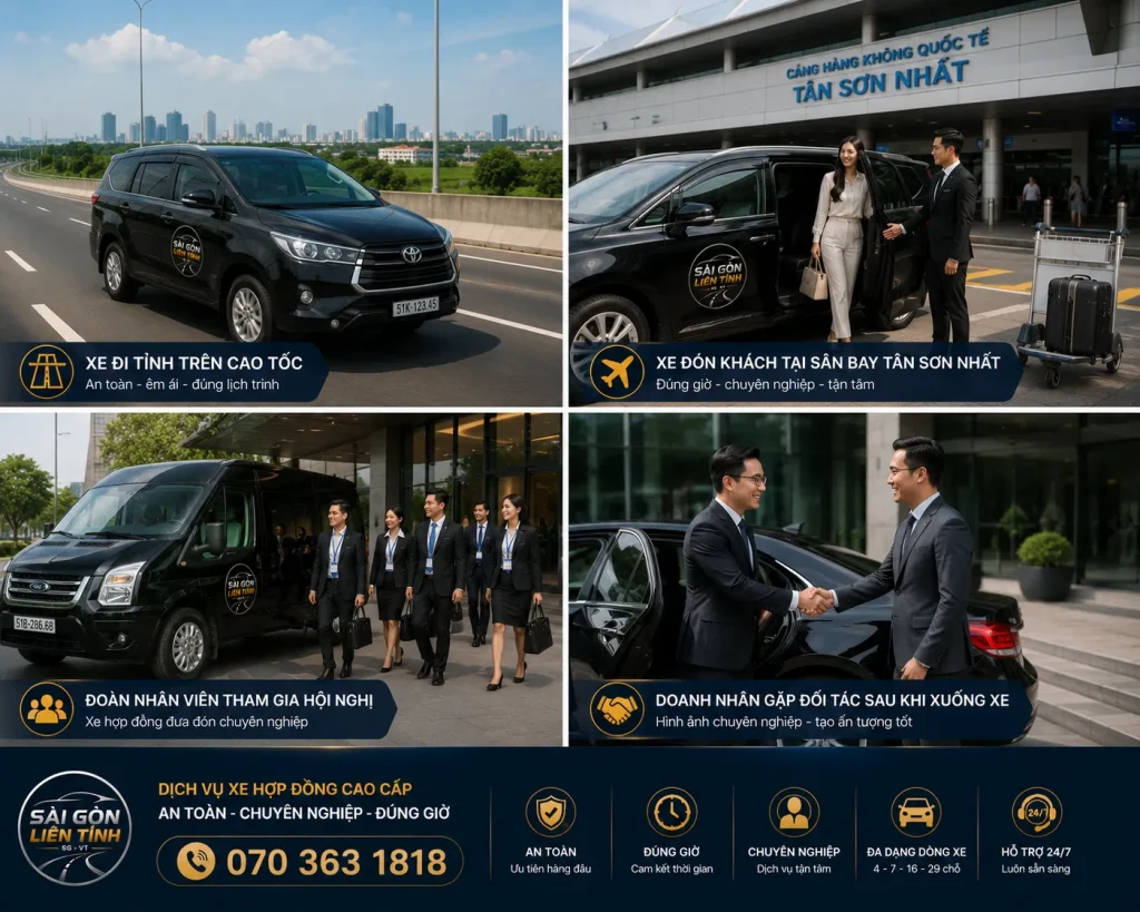 Dịch vụ xe công tác doanh nghiệp hiện nay đáp ứng đa dạng nhu cầu di chuyển 