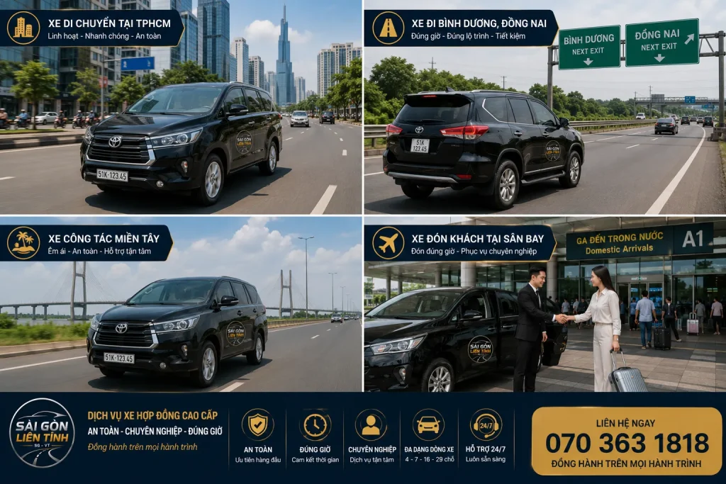 Nhận xe công tác doanh nghiệp tại TPHCM nhanh chóng