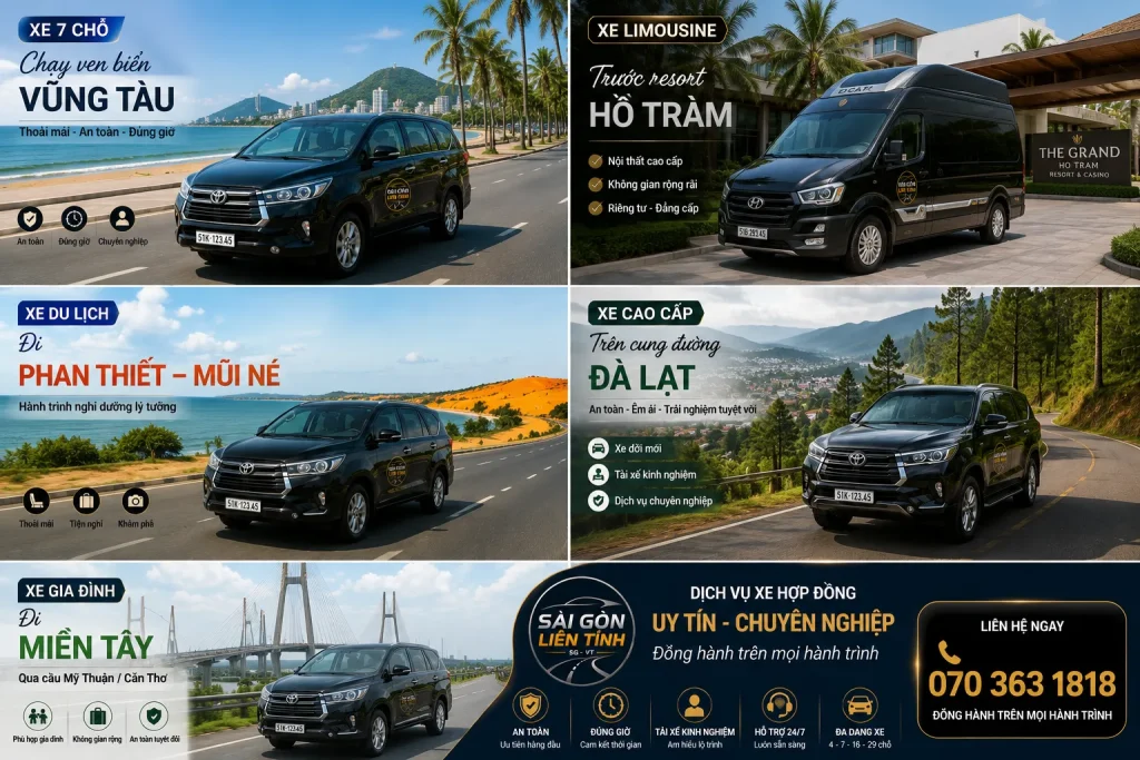 Nhà Xe Liên Tỉnh Sài Gòn Giá Tốt – Xe Đi Vũng Tàu, Đà Lạt, Miền Tây 12 Xe liên tỉnh đưa đón tận nơi linh hoạt theo nhu cầu khách hàng