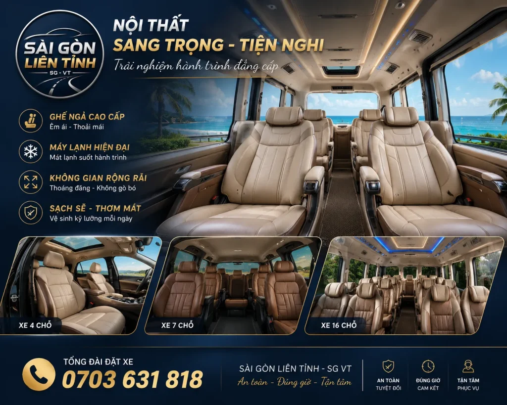Xe Chuyên Tiện Chuyến Sài Gòn Vũng Tàu Giá Tốt Đưa Đón Tận Nơi 13 Xe đời mới mang lại trải nghiệm thoải mái cho khách hàng.